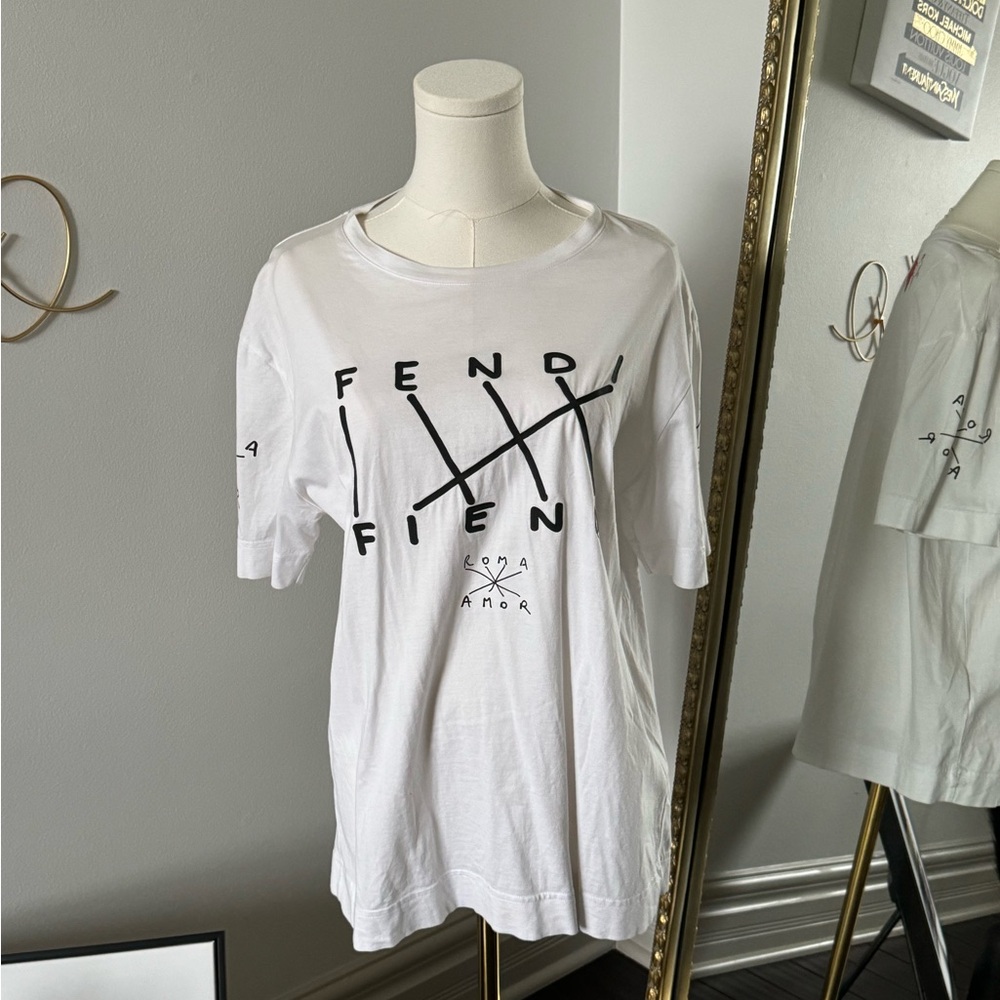 Fendi White Graphic Men's T-Shirt